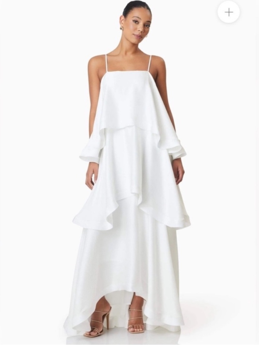 Elliatt Tilly Tiered Maxi Dress White Small NWT Ruffle wedding Bride Bridal Gown